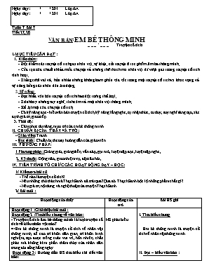Giáo án môn Ngữ văn Lớp 6 - Tuần 7